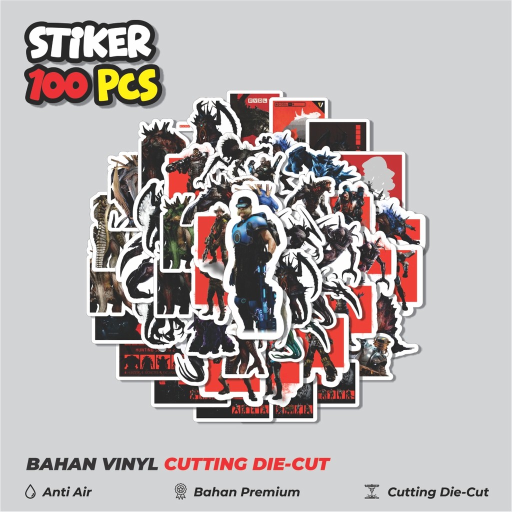

Terbaru! 50 pcs Stiker Game Series Evolve Karakter Mix 2 Dekorasi Lucu Kreatif untuk Notebook, Skateboard, HP