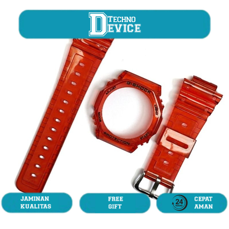 BNB STRAP BEZEL G SHOCK GSHOCK GA 2100 GA 2110 GA2100 RED GLOSSY TRANSPARAN