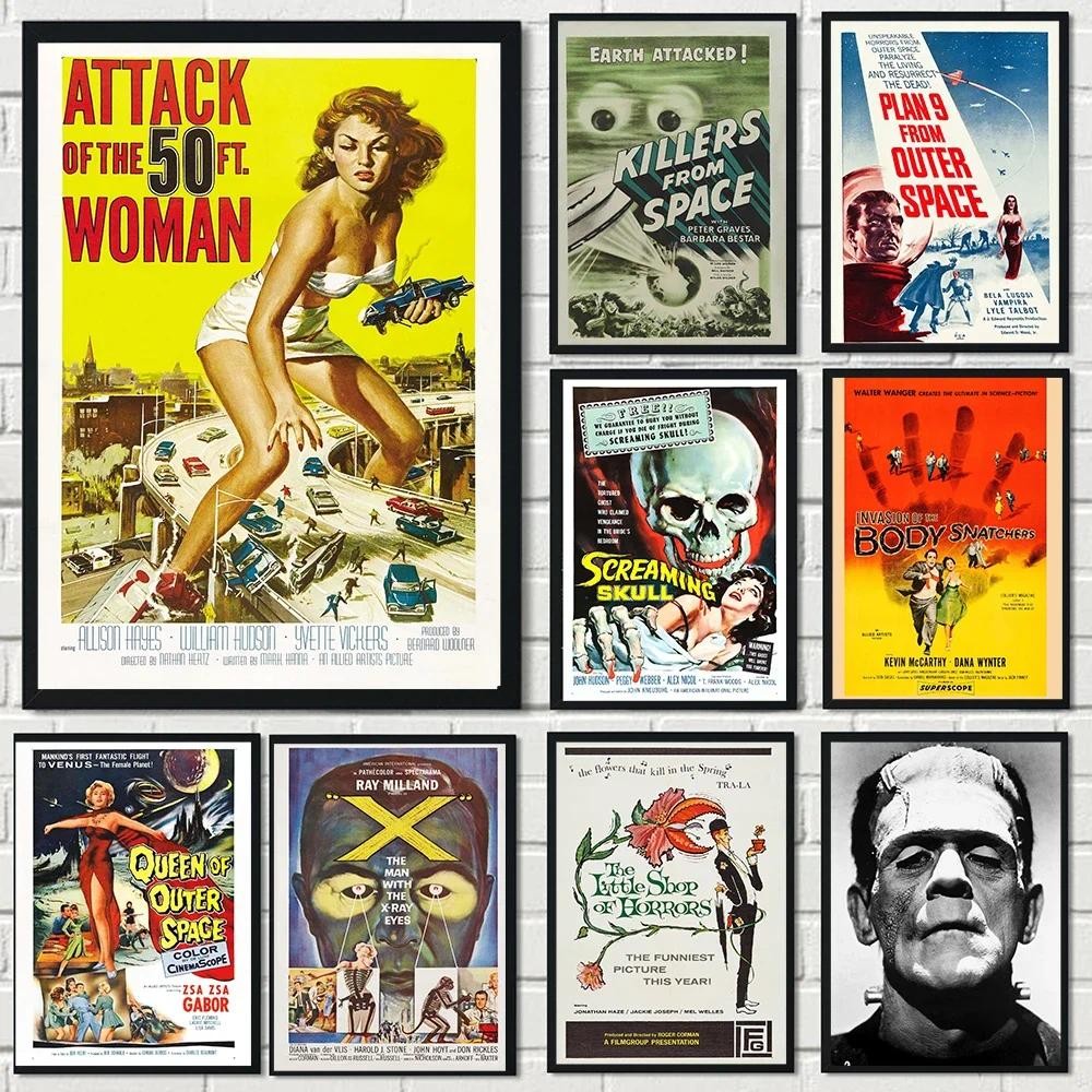 

Classic Vintage Wall Art Movie Cover Album Horror Sci-Fi Outer Space HD Canvas Poster Prints Living Room Bedroom Home Decor