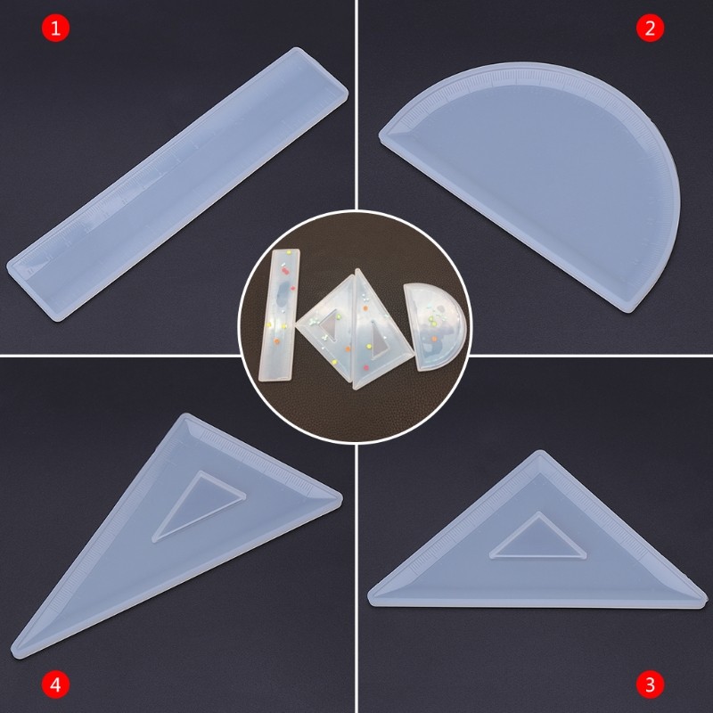 

Ruler Epoxy Resin Silicone Mold Protractor Triangle Right Angle Ruler Mould DIY Craft Jewelry Making Tools Resin Casting Molds