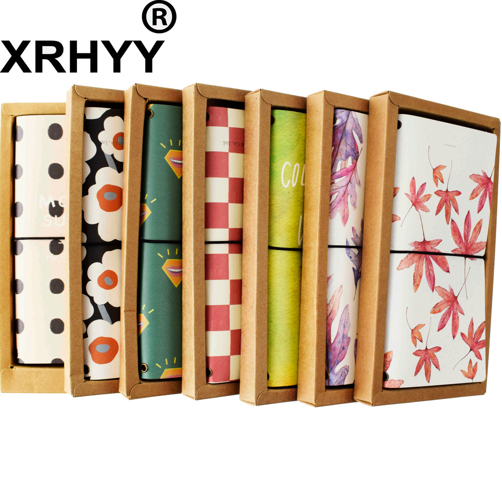 

XRHYY Vintage Traveler's Notebook Hard Cover Planner Diary Book Exercise Composition Binding Notepad Gift Stationery