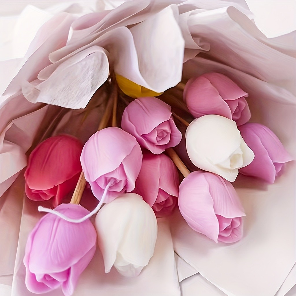 

Silicone Tulip Candle Mold, DIY Bouquet Aromatherapy Stone Handmade Soap Decoration, Floral Theme Irregular Shape Mold