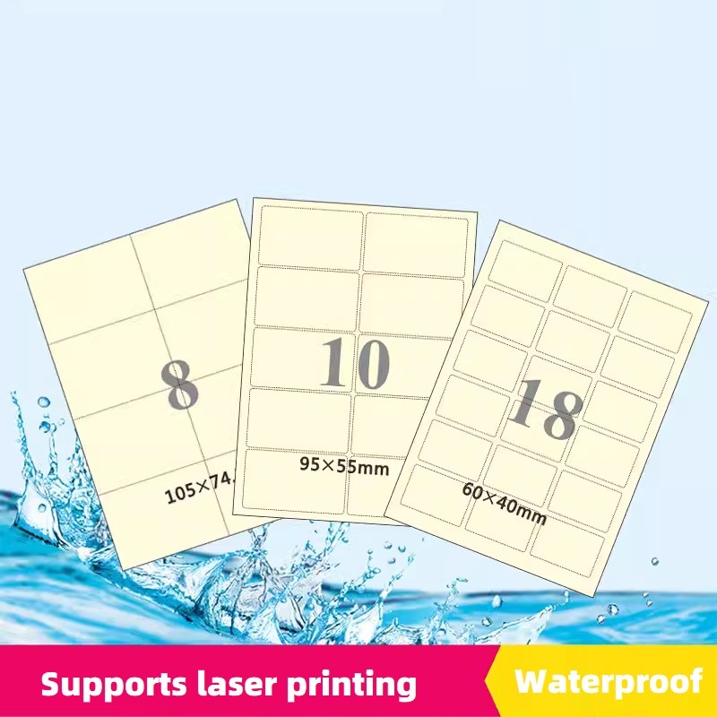 

Waterproof PET Label Transparent Self Adhesive Sticker Label A4 Clear Plastic Sticker Labels for Laser Printers,50 sheets