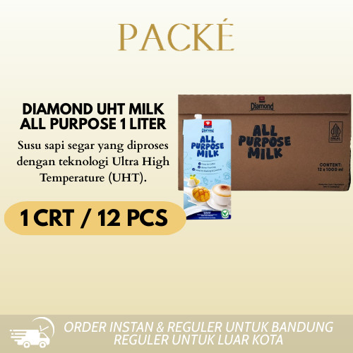 

Diamond Uht Milk All Purpose / Rasa Full Cream Barista Blend 1 Liter 1 Crt / 12 Pcs