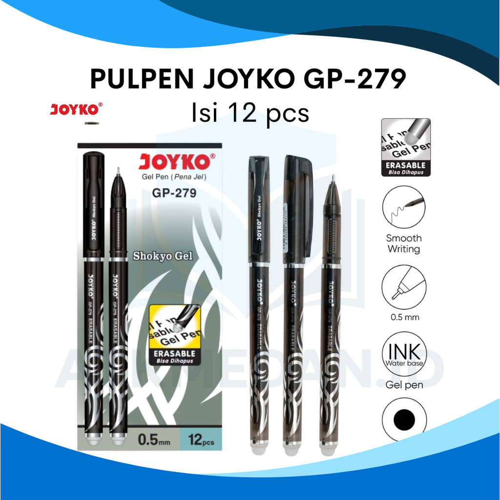 

PULPEN GEL BISA DIHAPUS JOYKO GP-279 ISI 12 PCS SHOKYO GEL (ERASABLE PEN)
