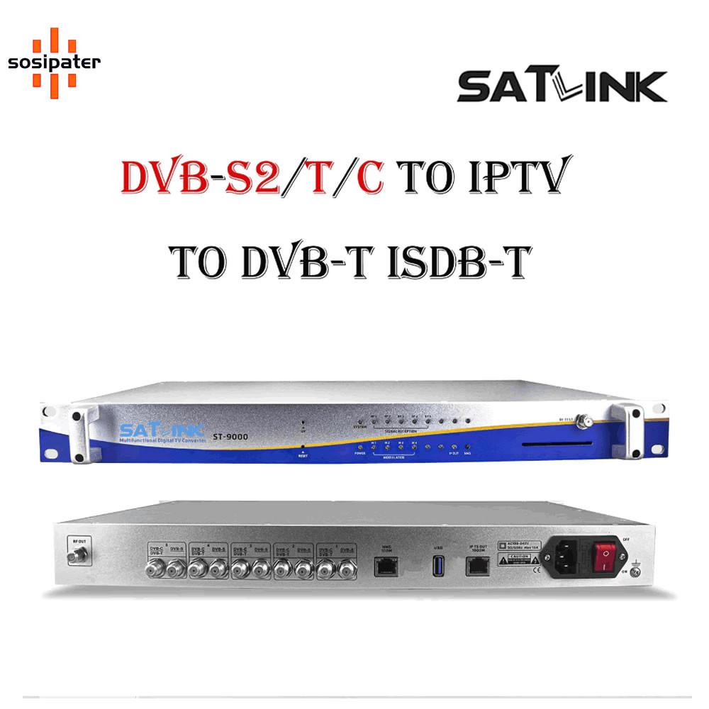 DVB-S2 to ISDBT DVB-T Modulator  Http UDP iptv 5 channels digital tv converter to iptv  isdb dvb-t r