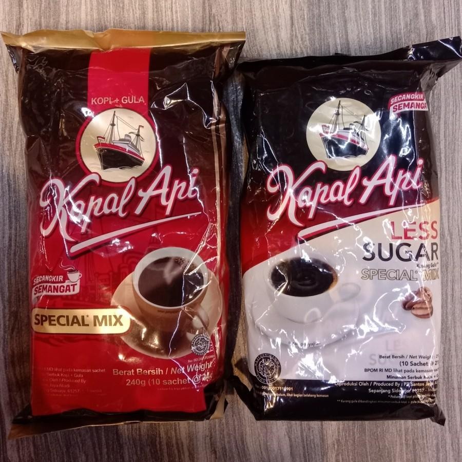 

Kapal Api Kopi 10 Sachets Varian Special Mix / Less Sugar / Kopi Susu / Gula Aren