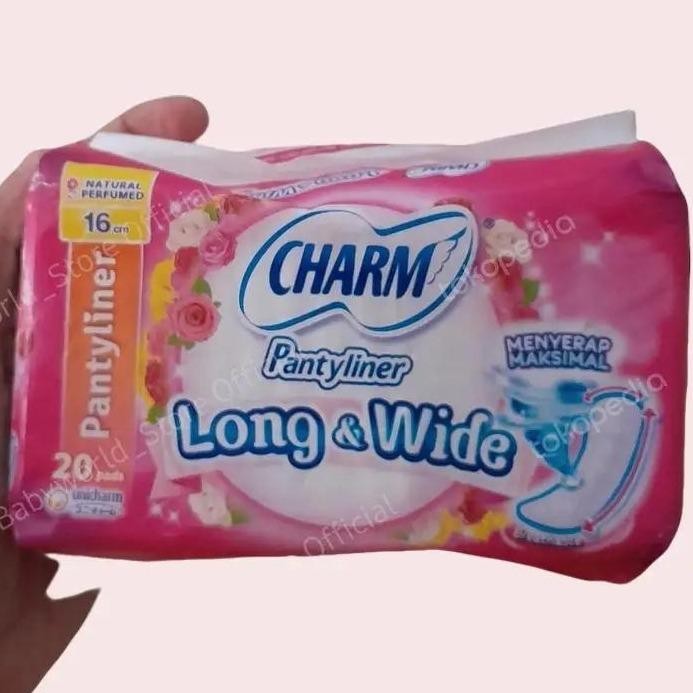 Charm Pantyliner LONG & WIDE PERFUMED Pembalut 16cm ( isi 20 pads)