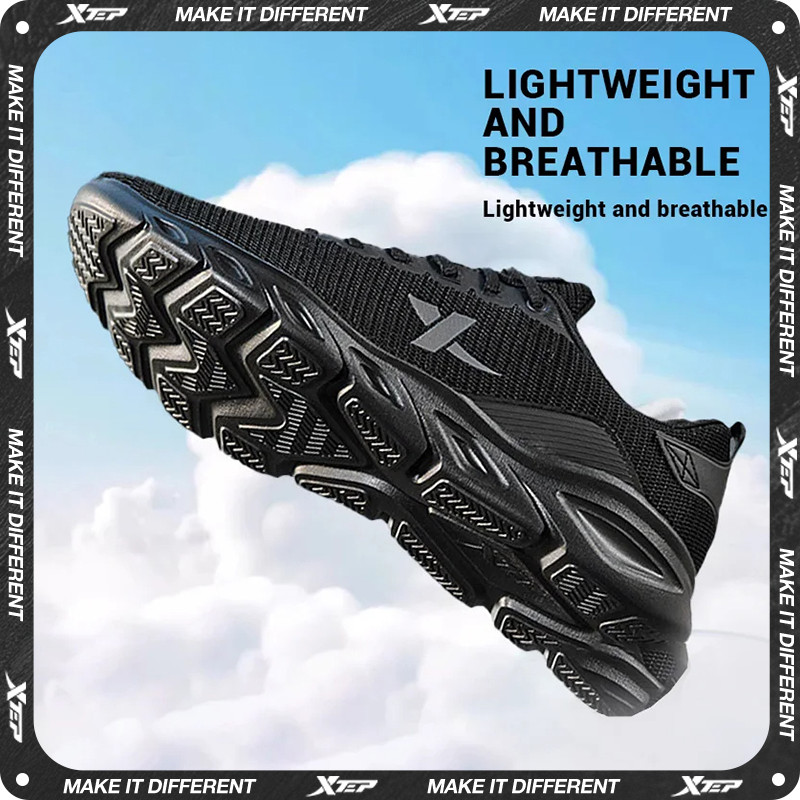 Xtep Running Shoes For Men 2025 Spring Sweat-Absorbing Sports Shoes Wear-Resistant Stability Sporty 