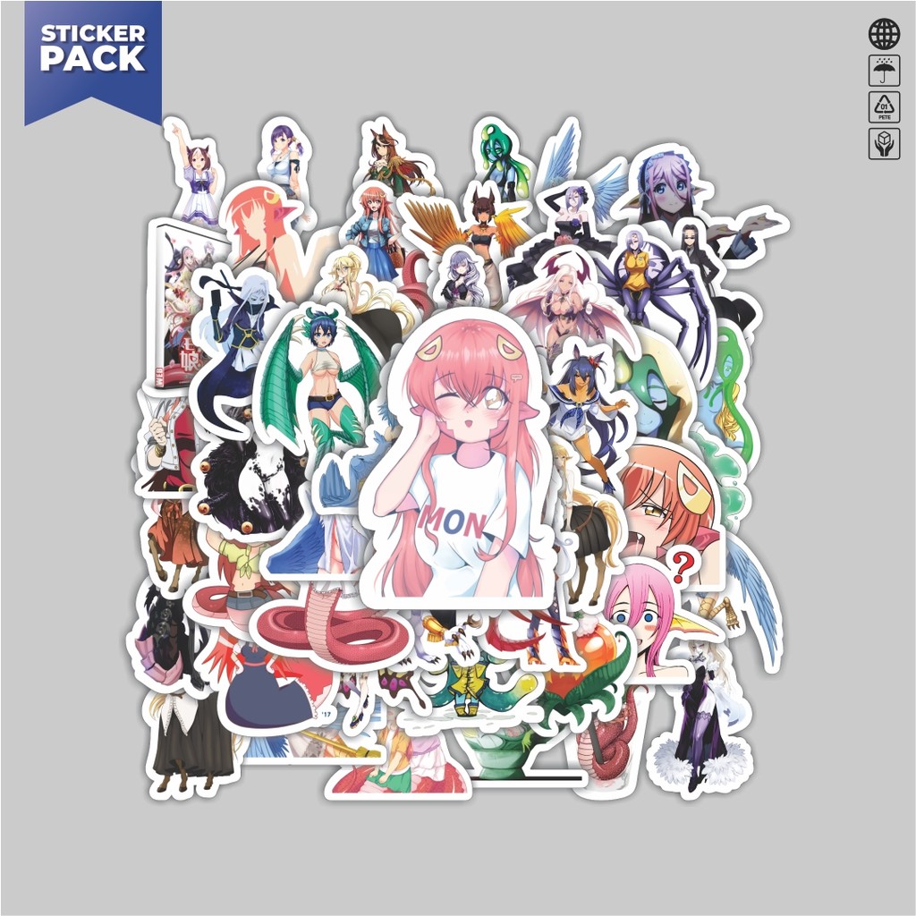 

[100PCS]Stiker Pack Stiker Anime Series Monster Musume Karakter V2 Aesthetic Vinyl Anti Air Dekorasi Sticker Laptop Buku Journal Koper Helm Casing HP Gitar Helm Skateboard