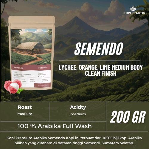 

ROASTED BEANS ARABIKA FULL WASH SEMENDO 200 GR | BIJI KOPI SANGRAI | Coffee - GILING HALUS
