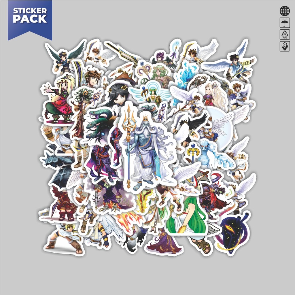 

[100PCS]Stiker Pack Stiker Game Series Kid Icarus Karakter Mix 1 Aesthetic Vinyl Anti Air Dekorasi Sticker Laptop Buku Journal Koper Helm Casing HP Gitar Helm Skateboard