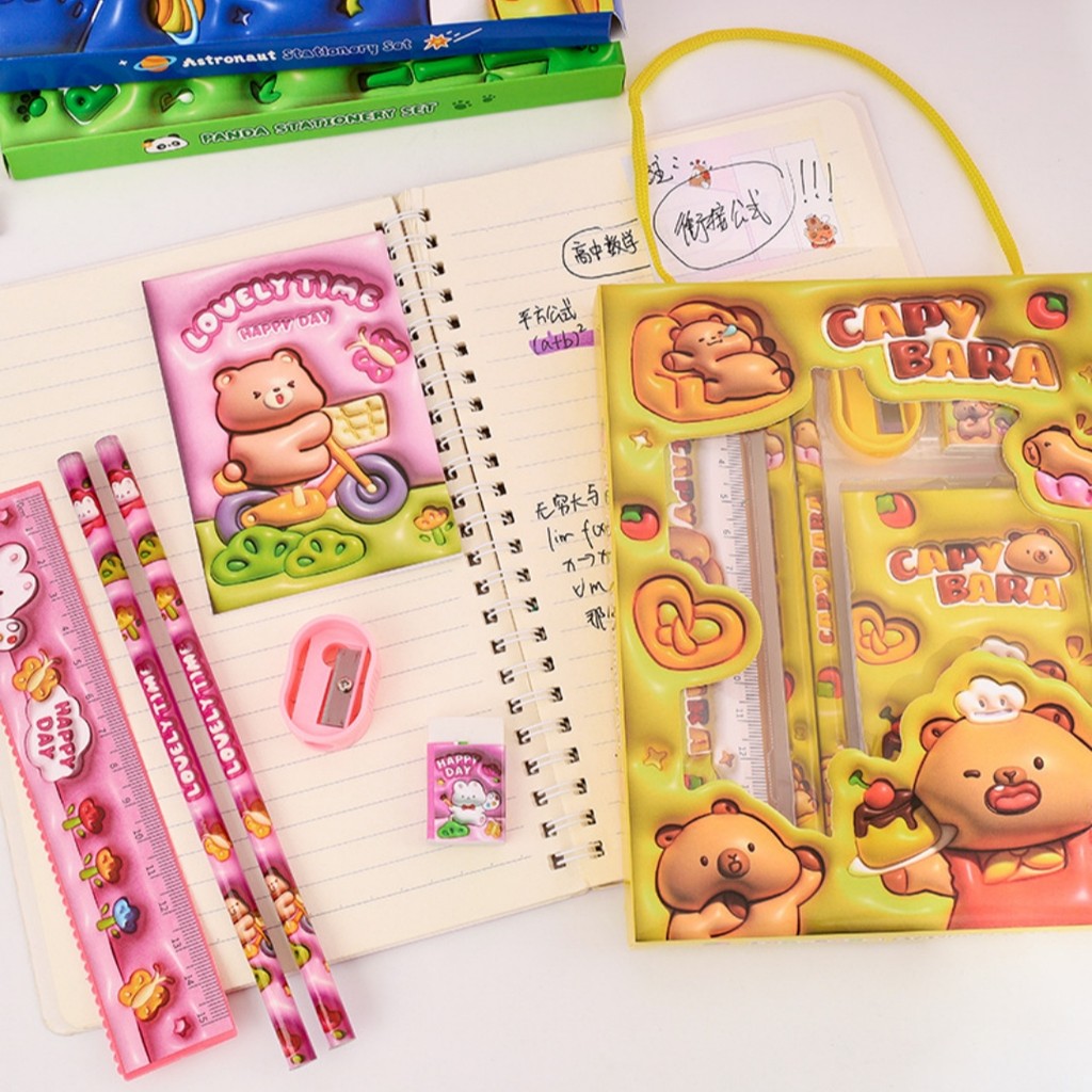 

Pencil Set Essential Stationery Set Mini Notebook Set Colorful For Backpacks Schools Pencil Cases