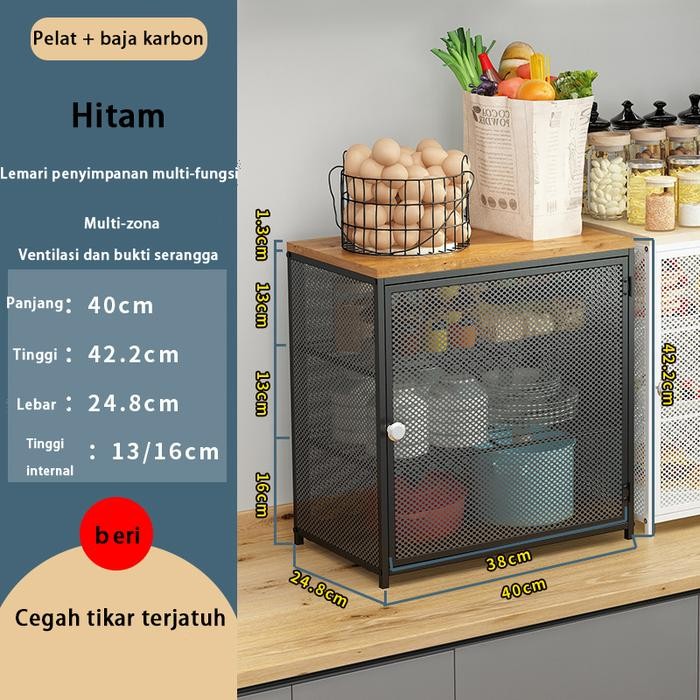 saleLemari Piring Minimalis Rak Dapur Stainless Rak Penyimpanan Serbaguna Rak Dapur Kabinet Multi-La