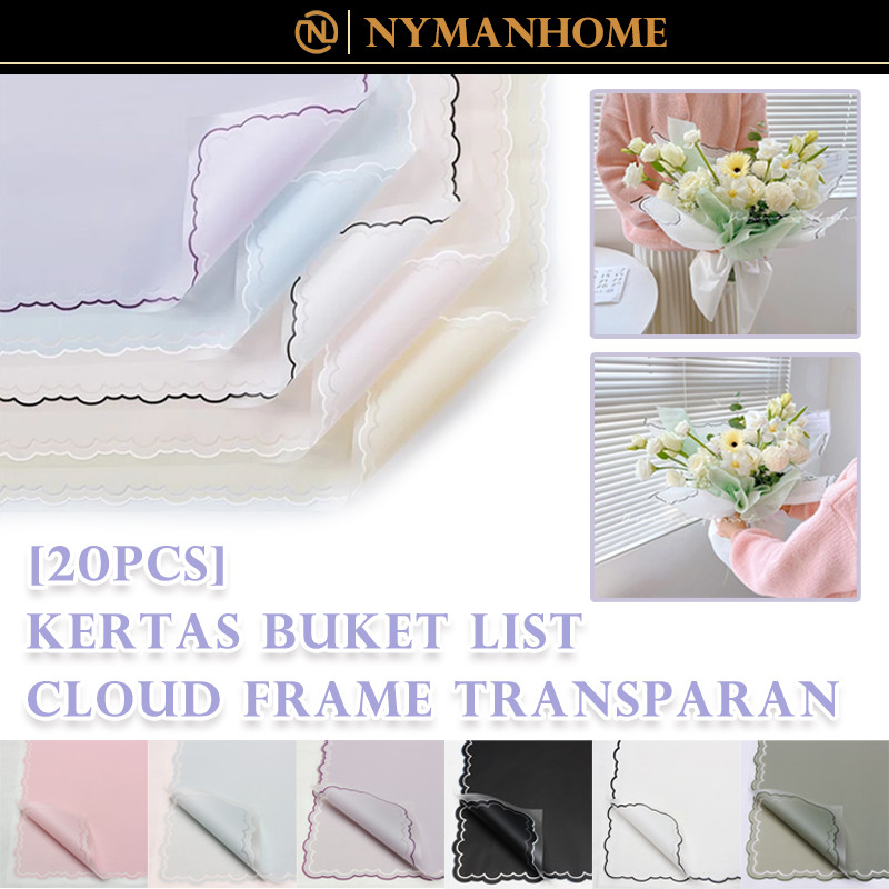 

20 Lember Flower Wrapping Paper Varian List/Transparan Kertas Buket Bunga Cellophane Florist