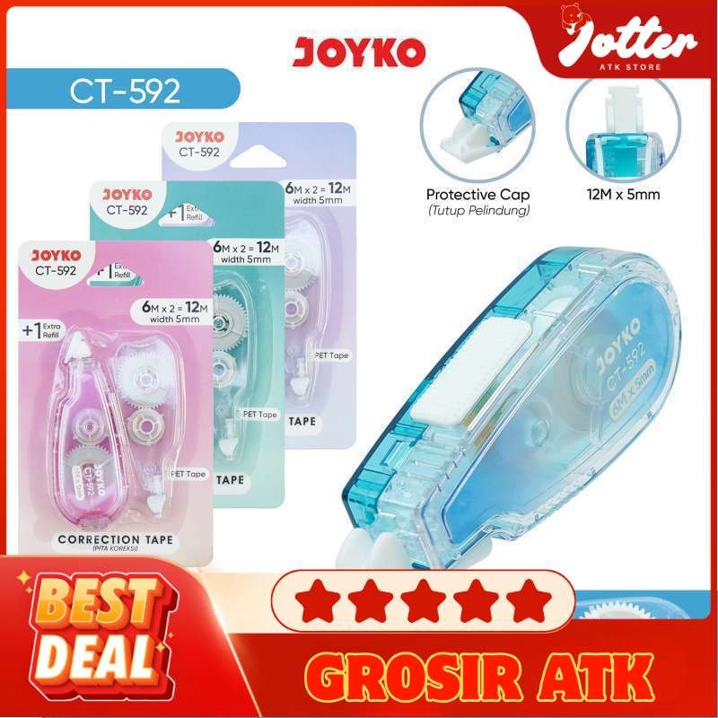 

CORRECTION TAPE+REFILL JOYKO CT-592 - (360) AM | Jotter Grosir ATK