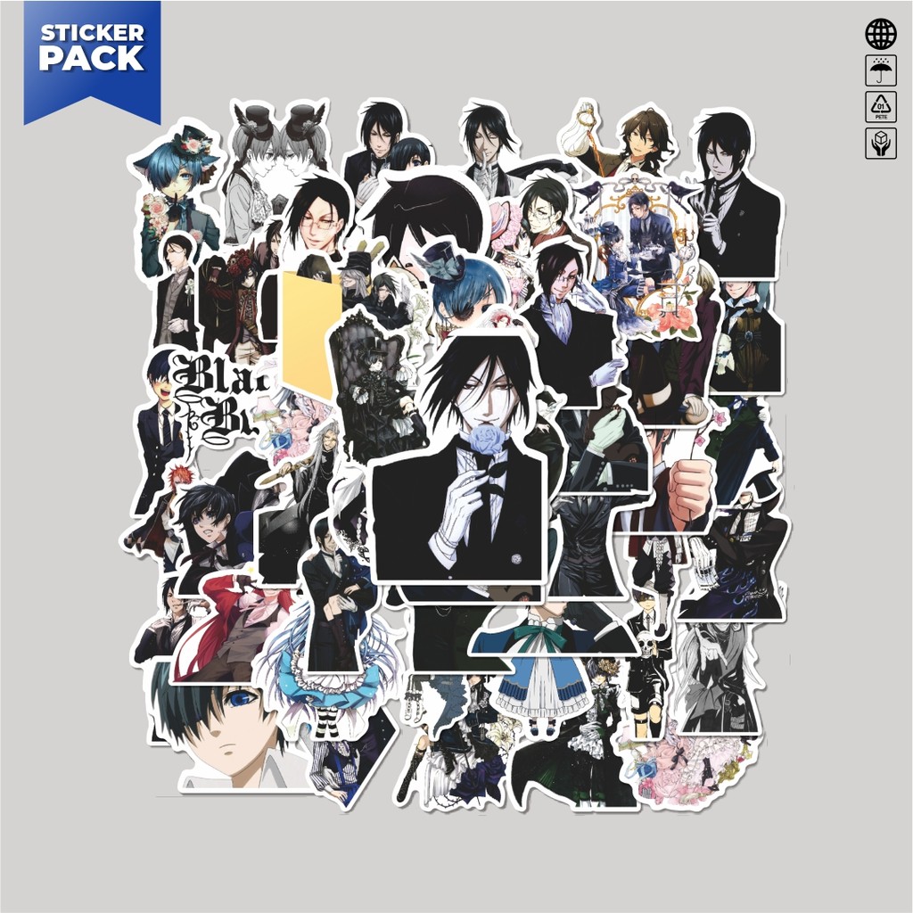 

[100PCS]Stiker Pack Stiker Anime Black Butler Char Mix 3 Aesthetic Vinyl Anti Air Dekorasi Sticker Laptop Buku Journal Koper Helm Casing HP Gitar Helm Skateboard