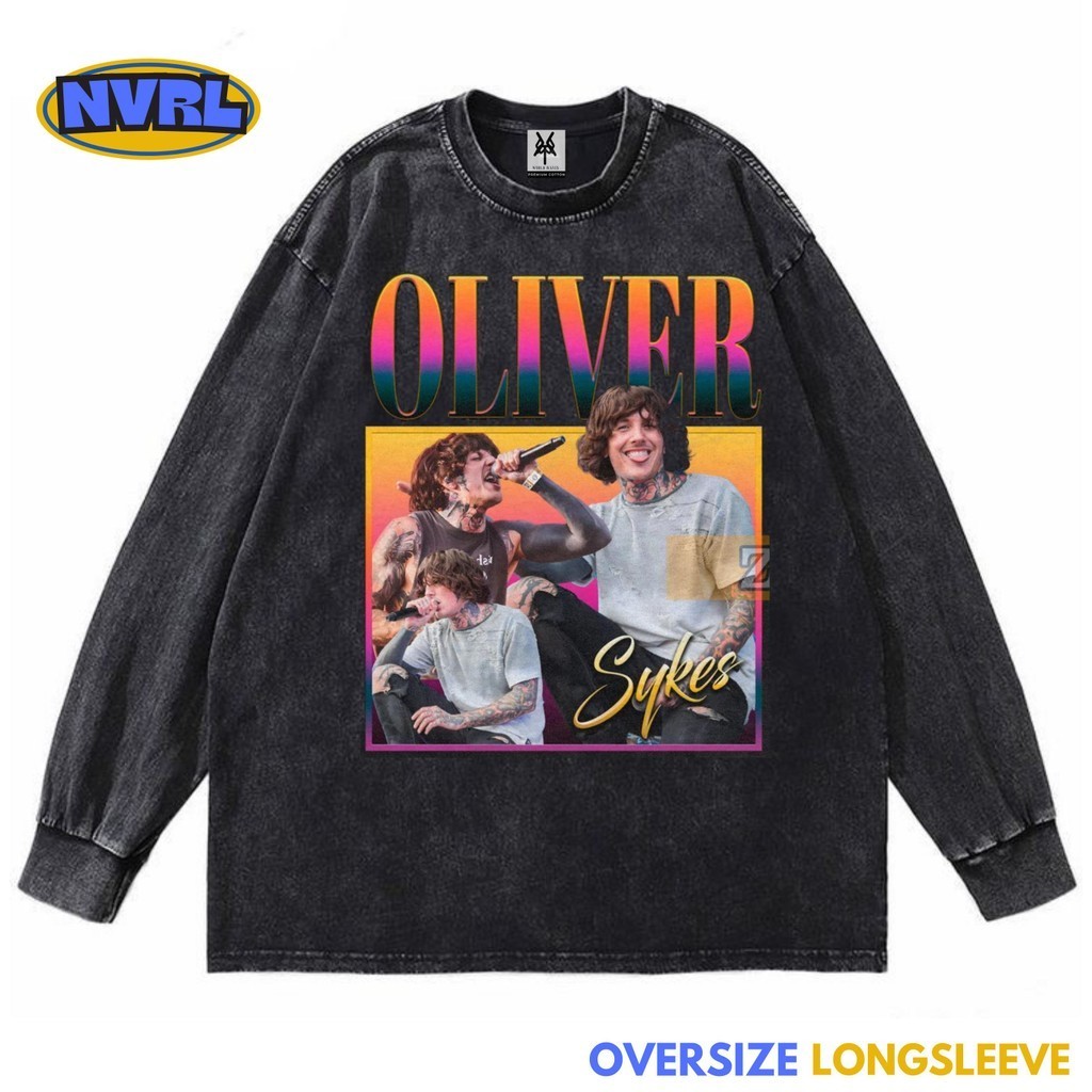 Kaos oversize longsleeve bmth oliver sykes homage easy washed washing vintage tee