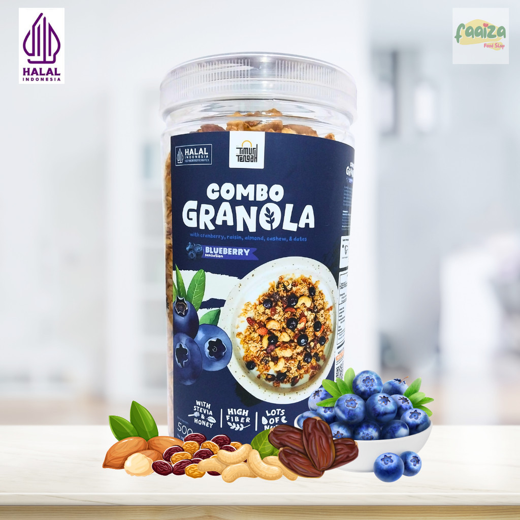 

Timur Tengah Granola Blueberry 500gr Toples Sereal Sarapan Diet