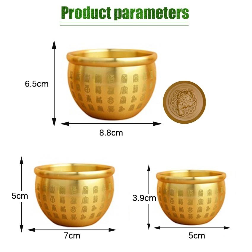 Kuningan Feng Shui Mangkuk Feng Shui Kekayaan Keberuntungan Chinese Traditional Treasure Bowl for Go