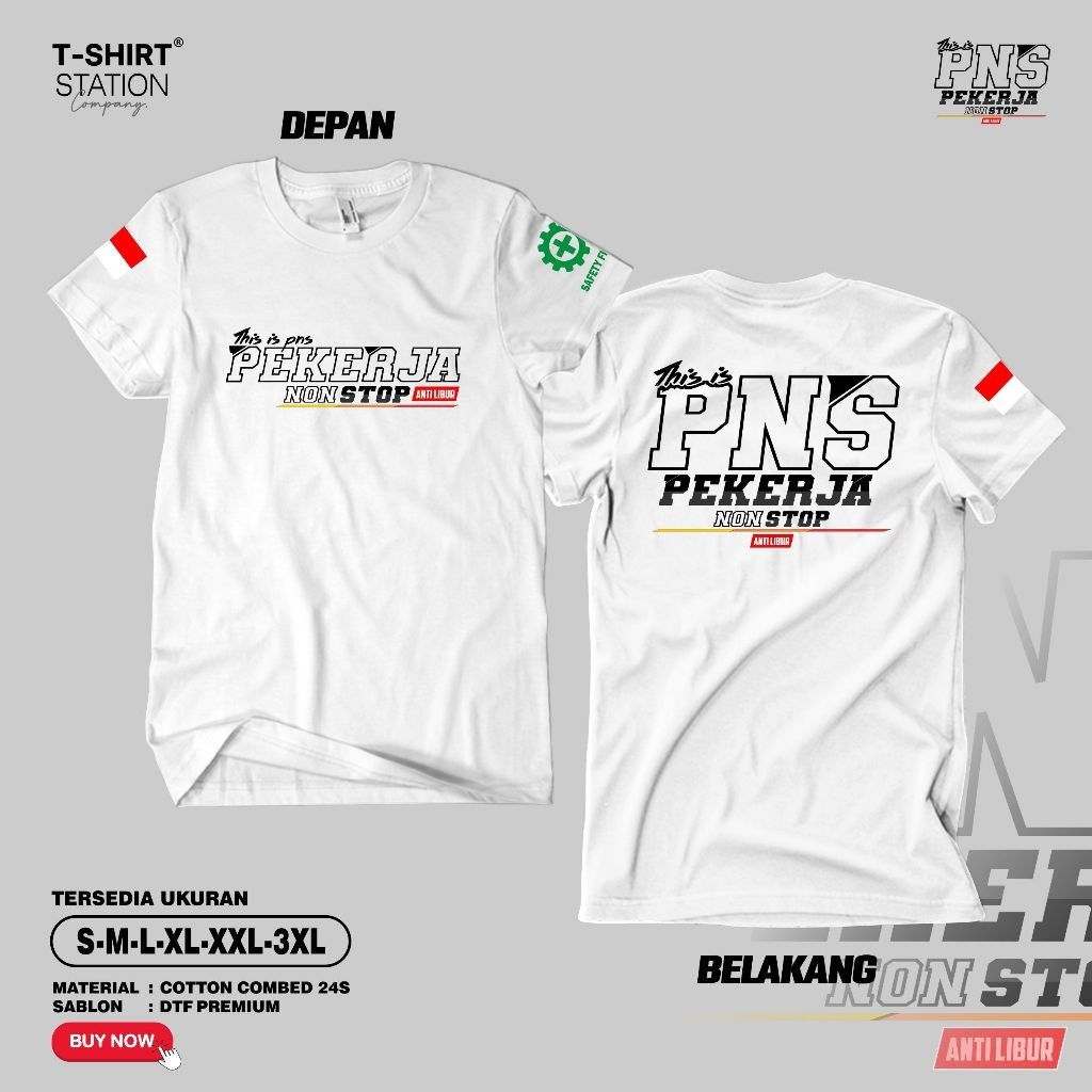 Clothing House Kaos pns pekerja non stop