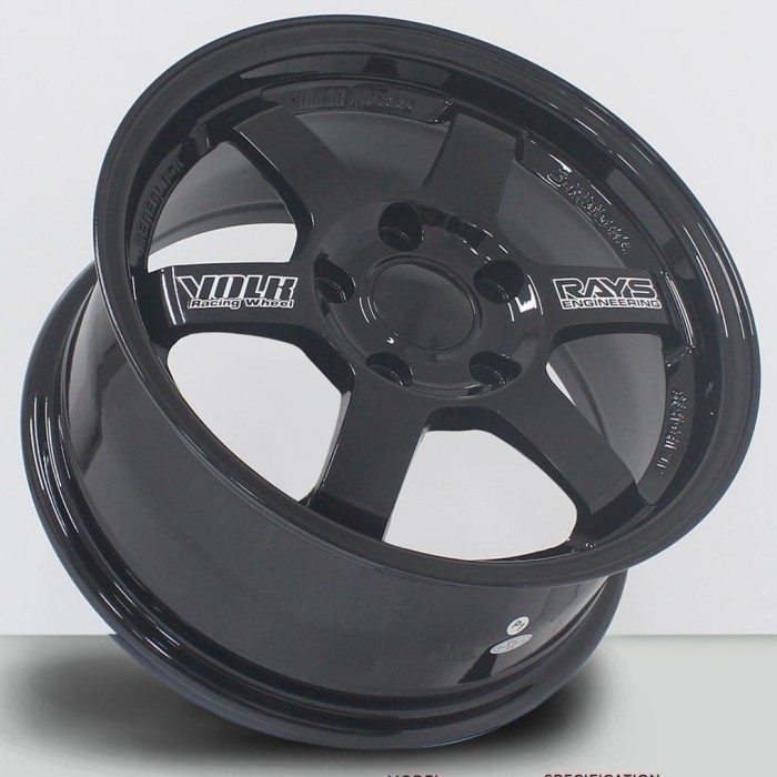 velg Rays TE37 Ring 15 lebar 7  5H 114.3 Hitam untuk mobil Innova Ertiga GrandMax Luxio New Carry AP