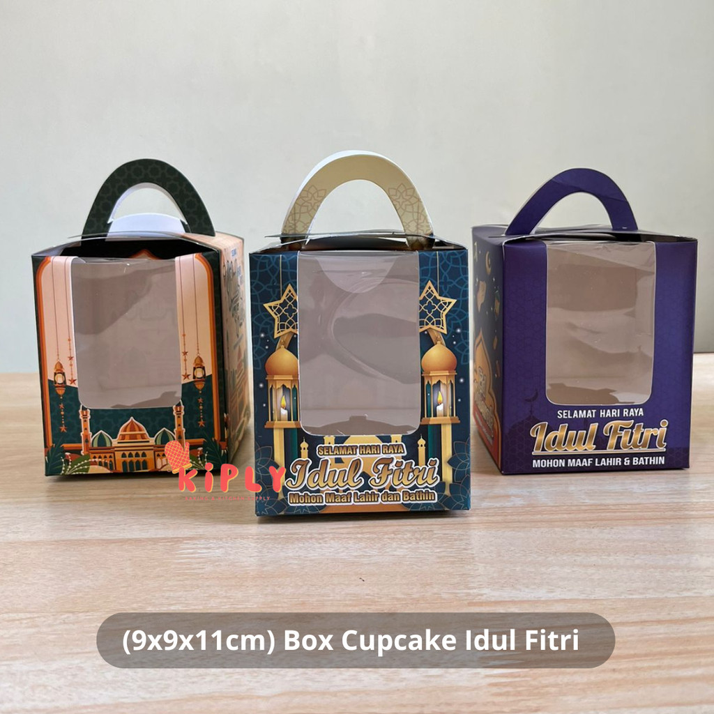 

(9x9x11cm) Box Cupcake Idul Fitri/Dekorasi Idul Fitri/Box Souvenir Hampers Idul Fitri/ Kotak Kue Lebaran/ Kotak Window