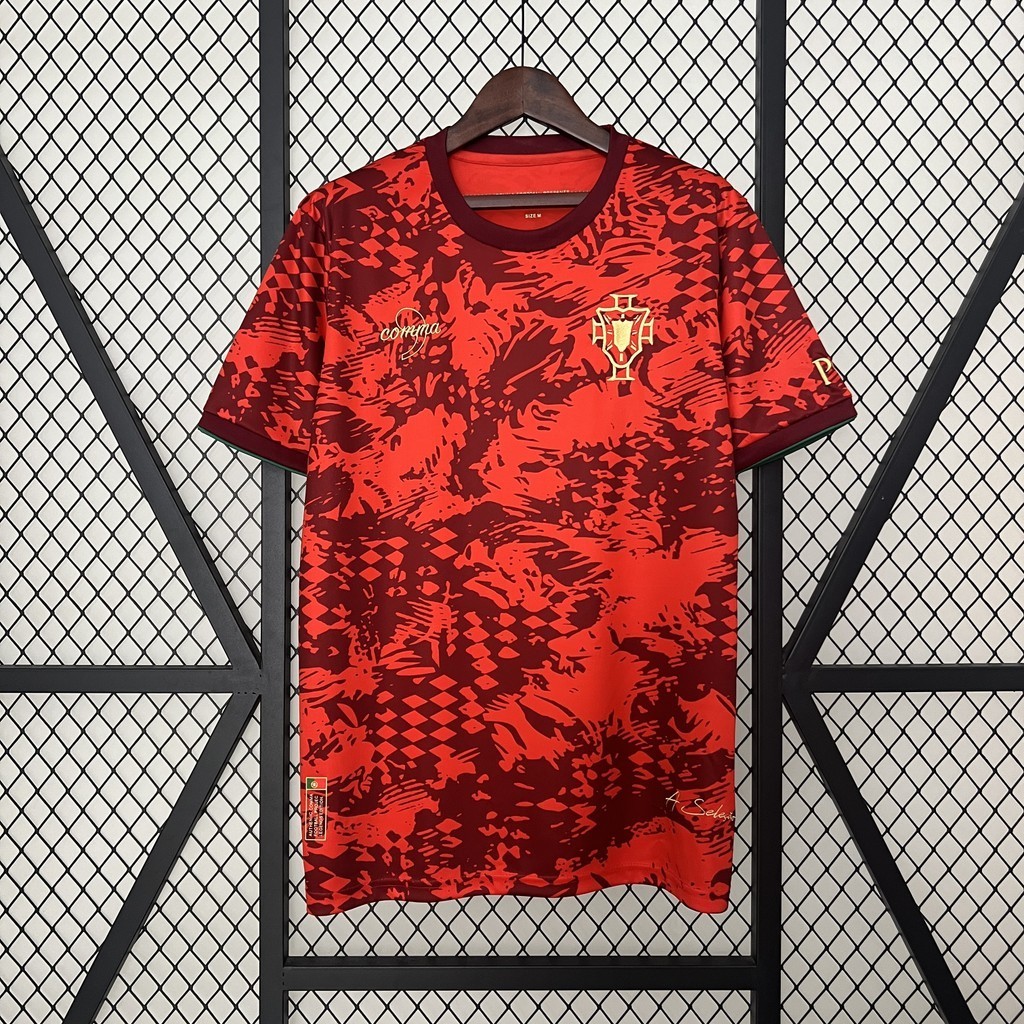 Jersey 2024 Portugal Training Wear Red a23 T shirt pria