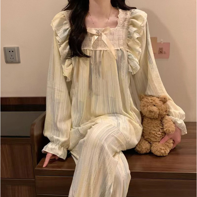 Piyama Wanita Korean Style Lengan Panjang Celana Panjang | Piyama Import Dewasa | Piama | Pajamas Wa