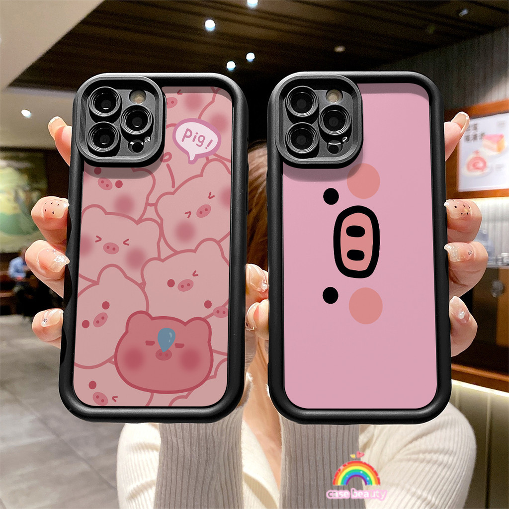 Casebeauty Soft Case Motif Imut Imut Babi Babi Ekspresi Untuk VIVO Y12 Y27S Y21 Y20 Y22  Y17S Y16 Y9