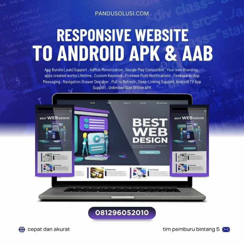 ANDROID RESPONSIVE WEBSITE TO APK AAB GOOGLE PLAY STORE