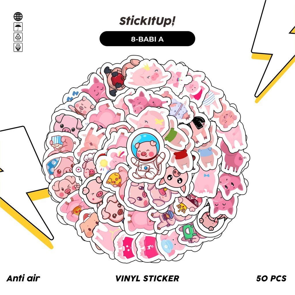 

COD✨ 50 Pcs Stiker Pack Graffiti Motif Kartun Hewan Babi Lucu Lucu Aesthetic Vynil Waterproof untuk Freebies Sticker Buku Journal Casing HP Laptop