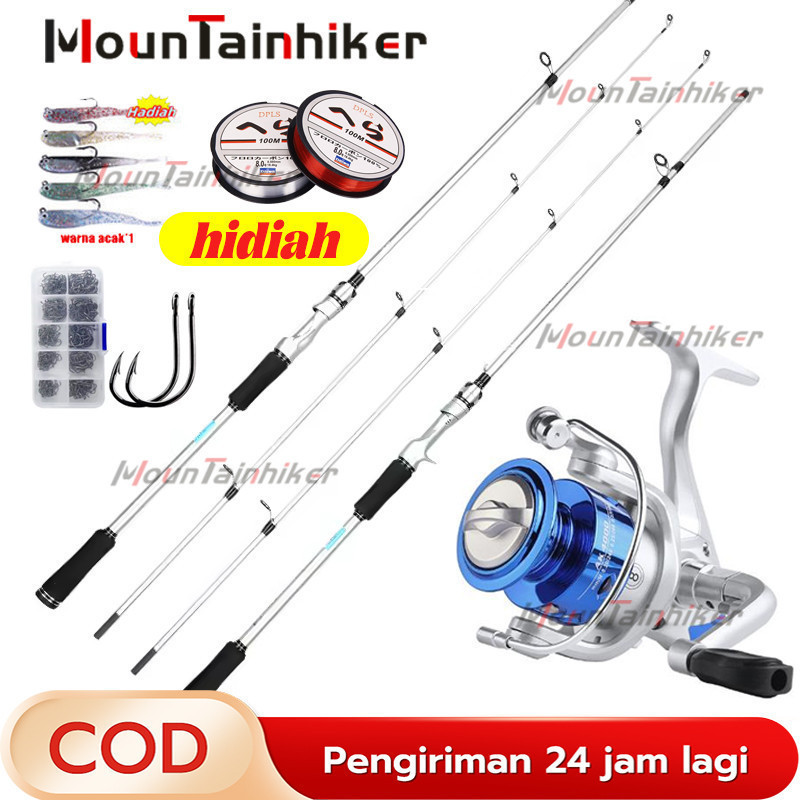 Joran Pancing Ultra Ringan 2 Ruas Bahan Karbon Ukuran L ML MH Fuji Ring Joran Pancing 1 Set Pancing 