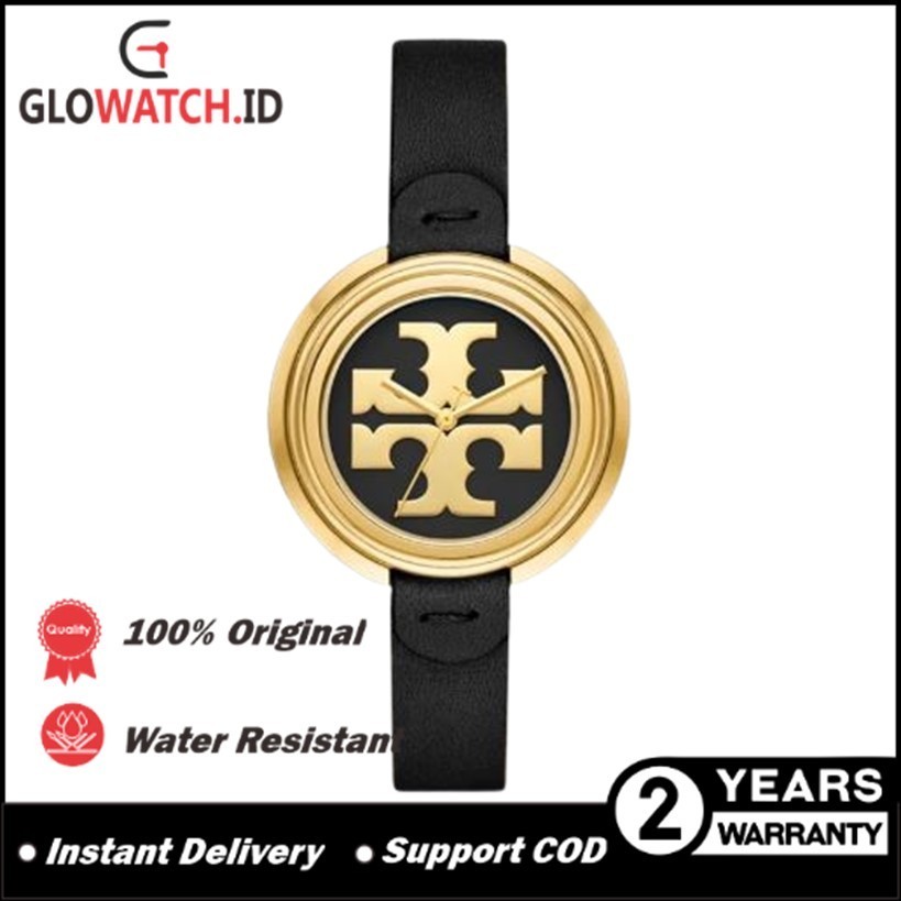 [Promo] Jam Tangan Wanita Tory Burch TBW6204 / TBW 6204 Miller Black Leather / Gold-Tone Original (G