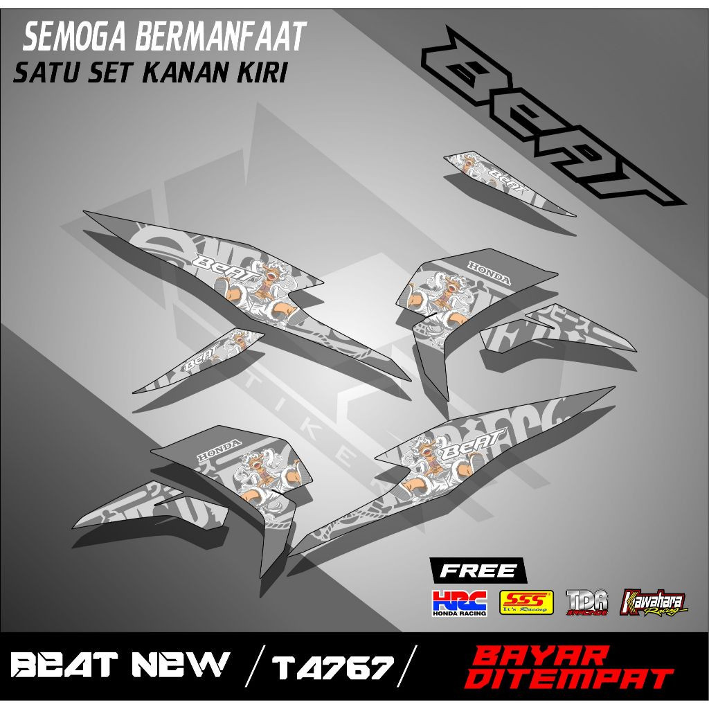 One Piece! Striping stiker Motor Beat Street New 2020-2023 (TA767) stiker Motor sticker Variasi Raci