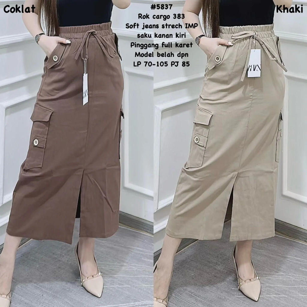 Rok Kargo Twill Combed Strecth Span Skirt Belah - Cheza Cargo Skirt #4