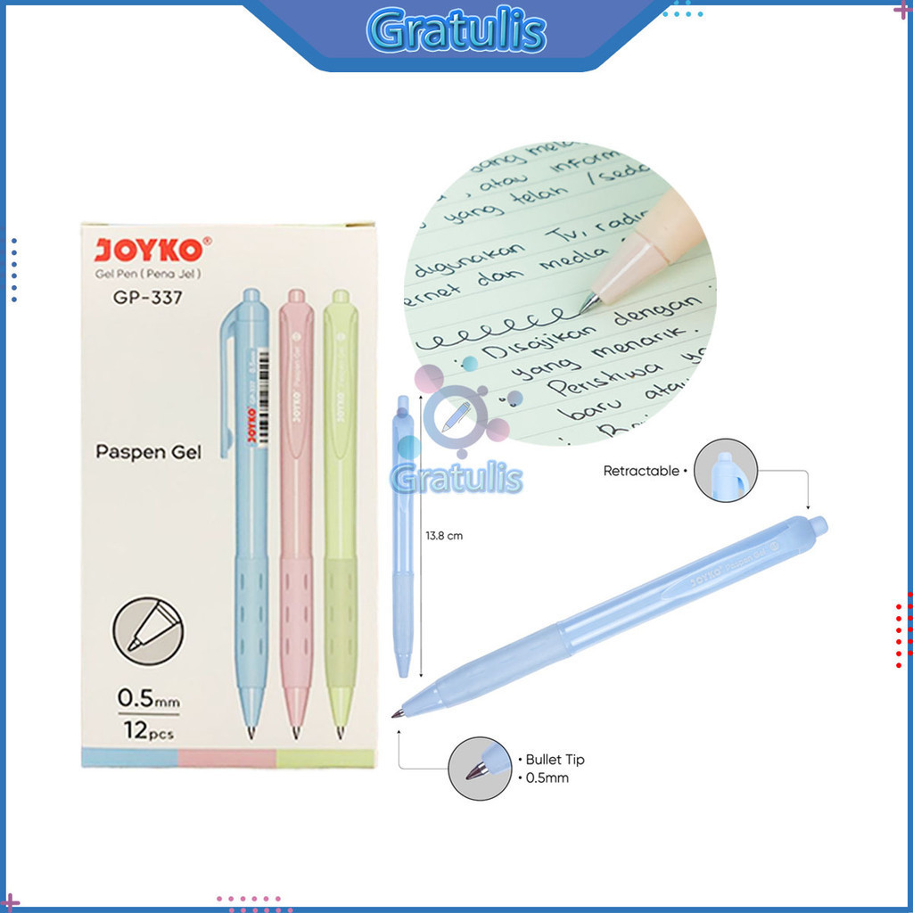 

PULPEN GEL PASPEN JOYKO GP-337 (1 PACK/12PCS) / BALLPOINT 1 LUSIN / BOLPEN TINTA JEL HITAM / ALAT TULIS SEKOLAH