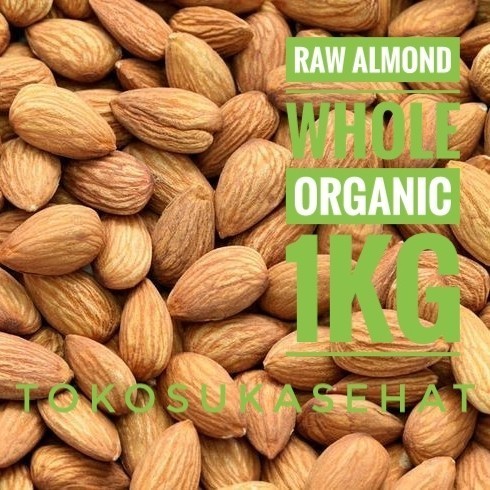 

AD Raw Almond Organic / Kacang Almond Kulit Utuh -1kg