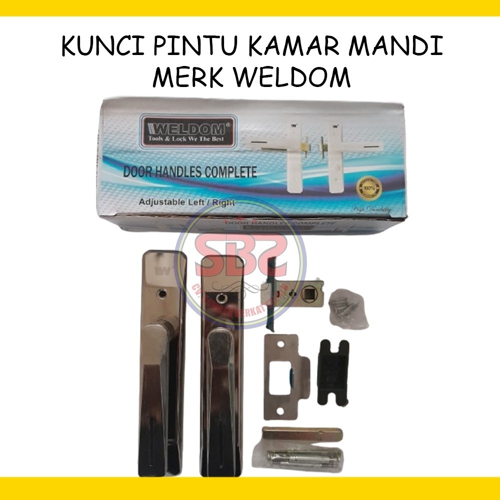 WELDOM KUNCI PINTU WC / KAMAR MANDI - HANDLE GAGANG KUNCI PINTU KAMAR MANDI TOILET WELDOM - CHROME