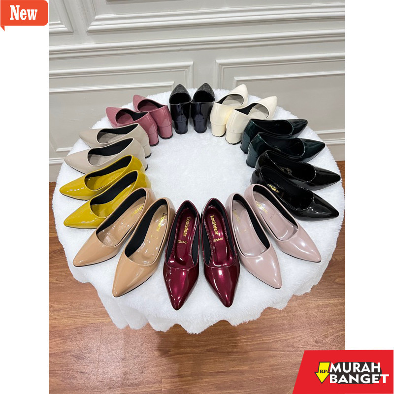 shopee haul sepatu heels wanita Louisdear Sepatu Heels Wanita Sepatu Pantofel Heels Polos 5 cm P10