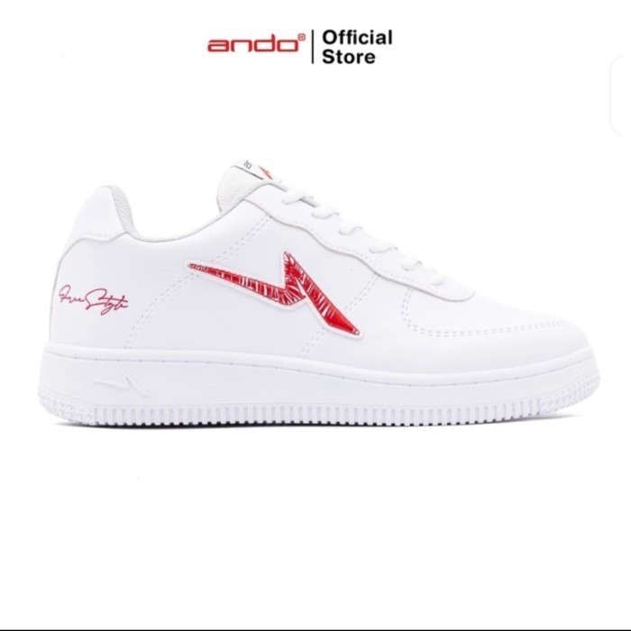 Ando sepatu sneakers Curtiz merah putih size 40