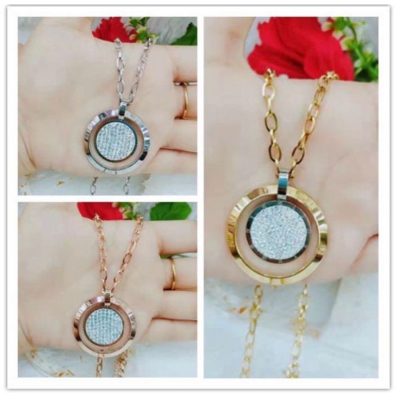 SCS - kalung hijab titanium wanita panjang kalung 70cm