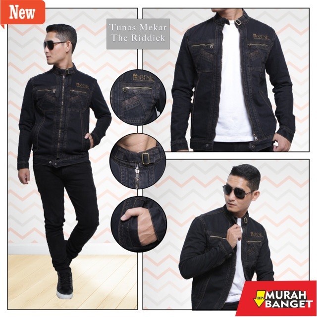 Jaket pria terbaru yg lagi viral- JENS JAKET TREND MASA KINI / JAKET JENS CASUAL / BISA BAYAR DITEMP