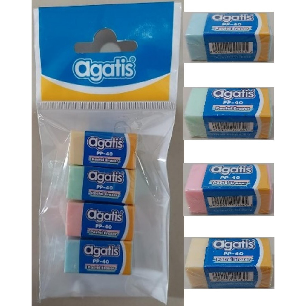 

AGATIS ERASER ECO PASTEL 40’s / PENGHAPUS PASTEL SET 4