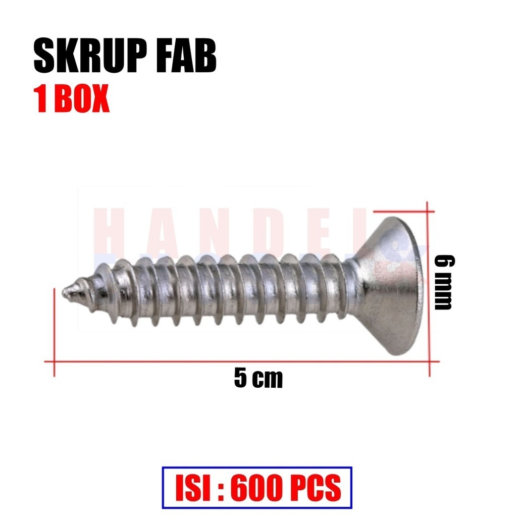 Sekrup 5 cm / Skrup Harden 5 cm 8 x 2 isi 600 pcs