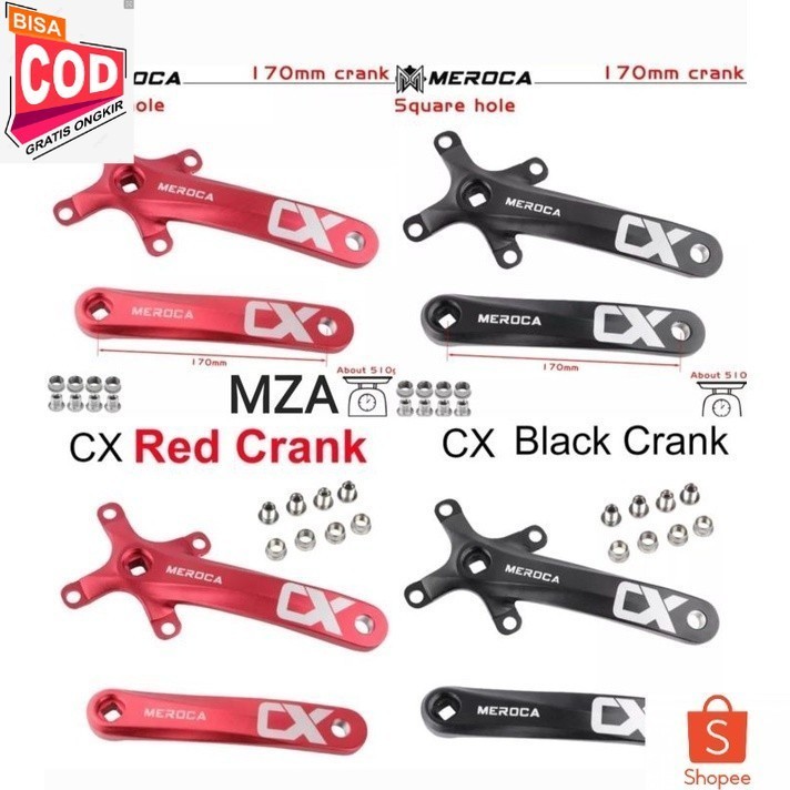 Meroca Crank Arm BB Kotak BCD 104 Arm Crank Sepeda