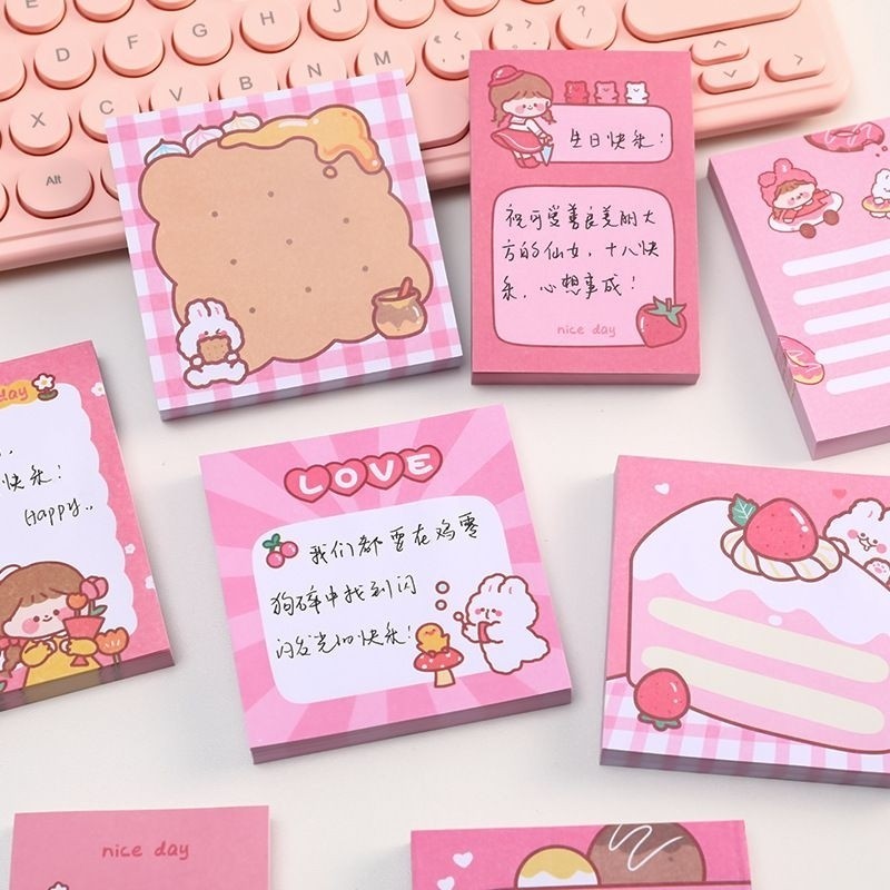 

(50 Lembar) PINKTheme Memopad Tulis Lucu Merah Muda