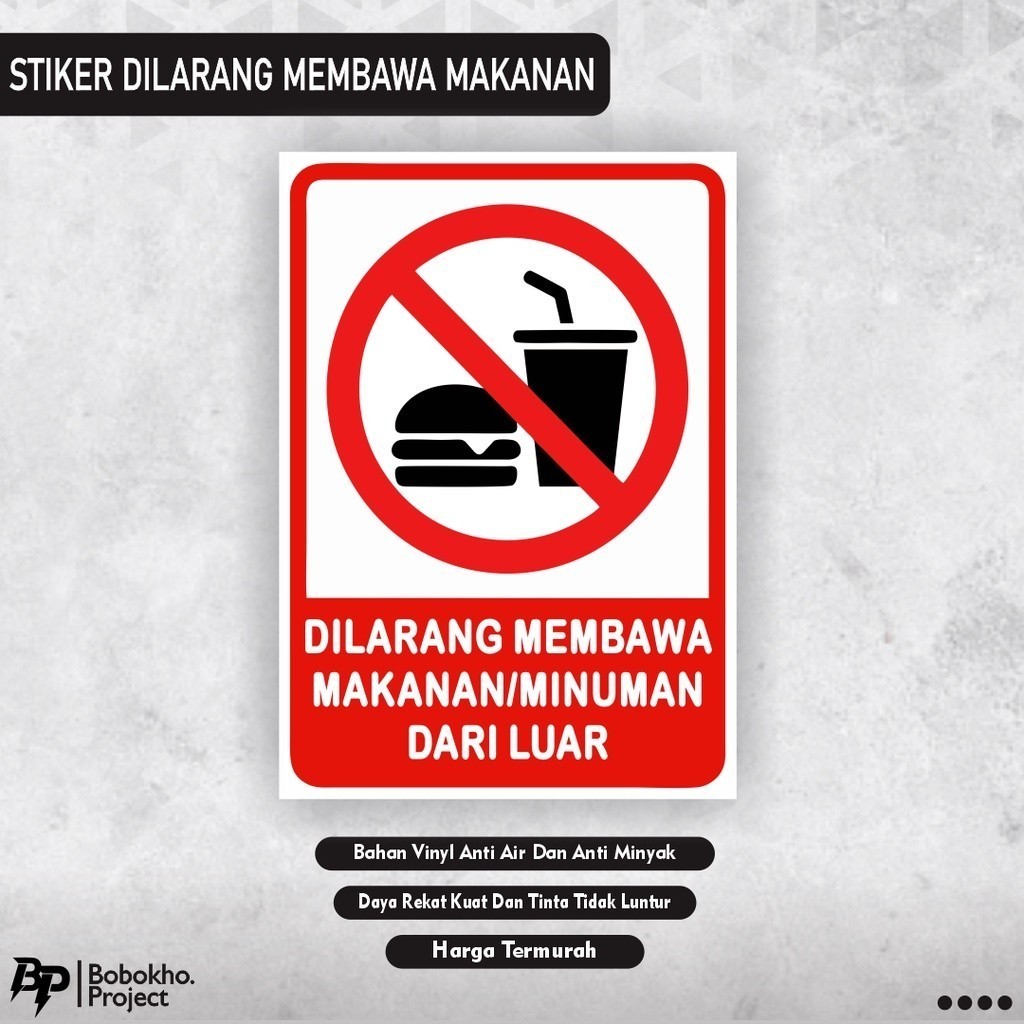 

Sticker dilarang membawa makanan minuman dari luar membawa makanan membawa minuman makanan minuman
