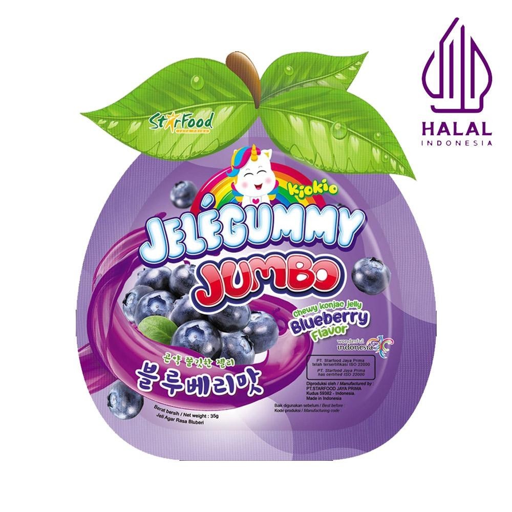 

Kiokio Jelegummy Jumbo Chewy Konjac Bluberry 35gr Candy Food Snack Cemilan Strawberry Jelly Makanan