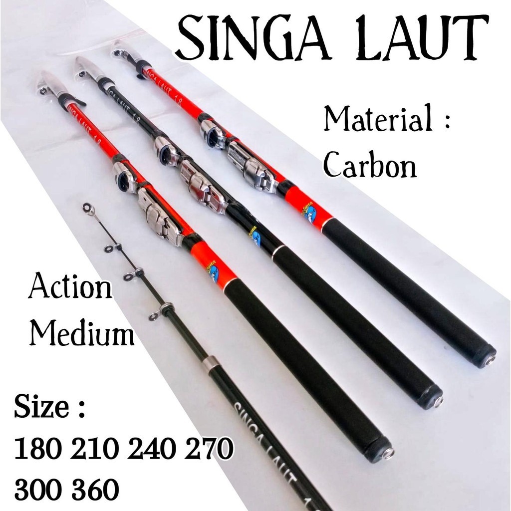 MP Neptuna Singa Laut 150cm Joran Tegek Kolong Antena Ruas Panjang Bahan Carbon Tangkai Pancing Tege